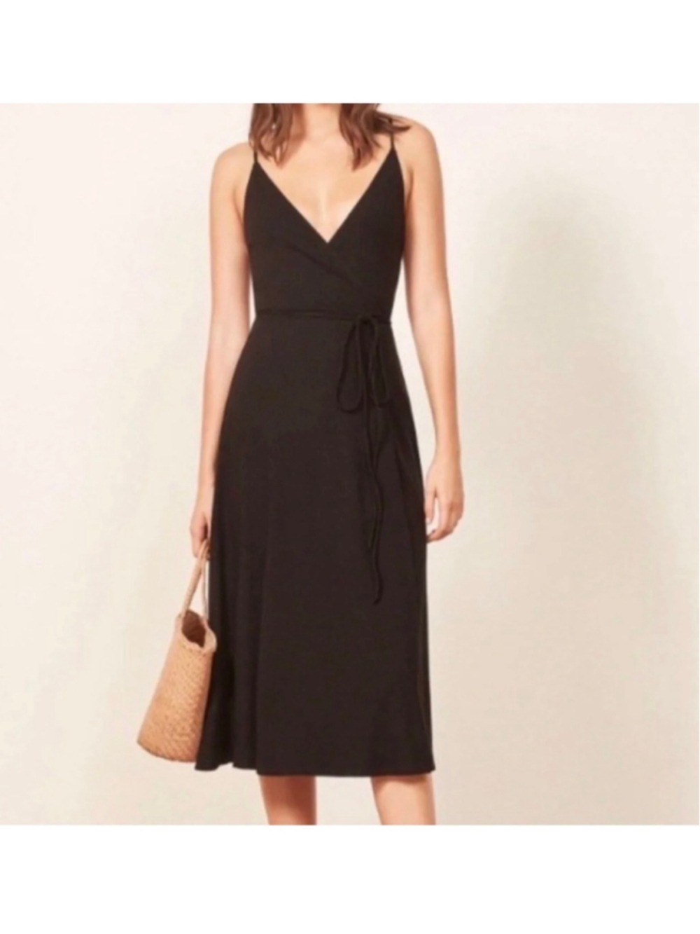 Reformation Vicky Wrap Linen Fit & Flare Dress S